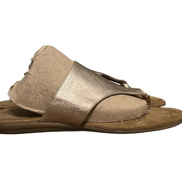 Gold Leather Sandals Women’s - Picture 3 of 6